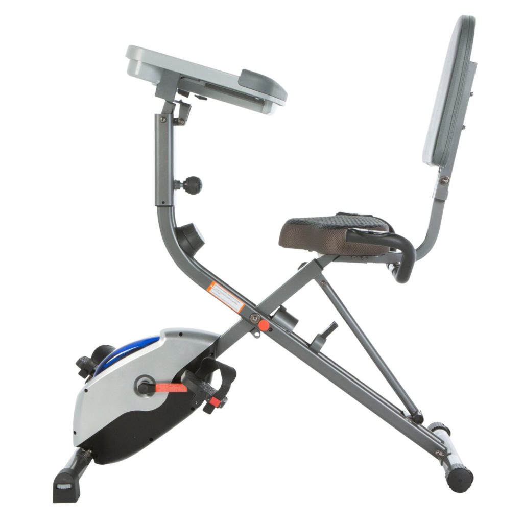 exerpeutic exerwork 1000 fully adjustable desk folding exercise bike with pulse